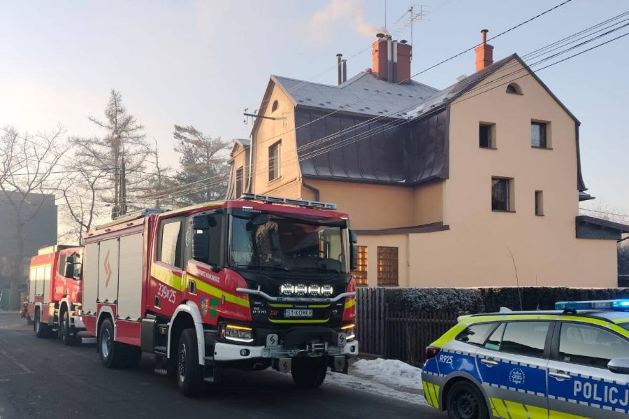 Trzy godziny walki z pożarem komina. Strażacy musieli prosić o pomoc kominiarzy - foto