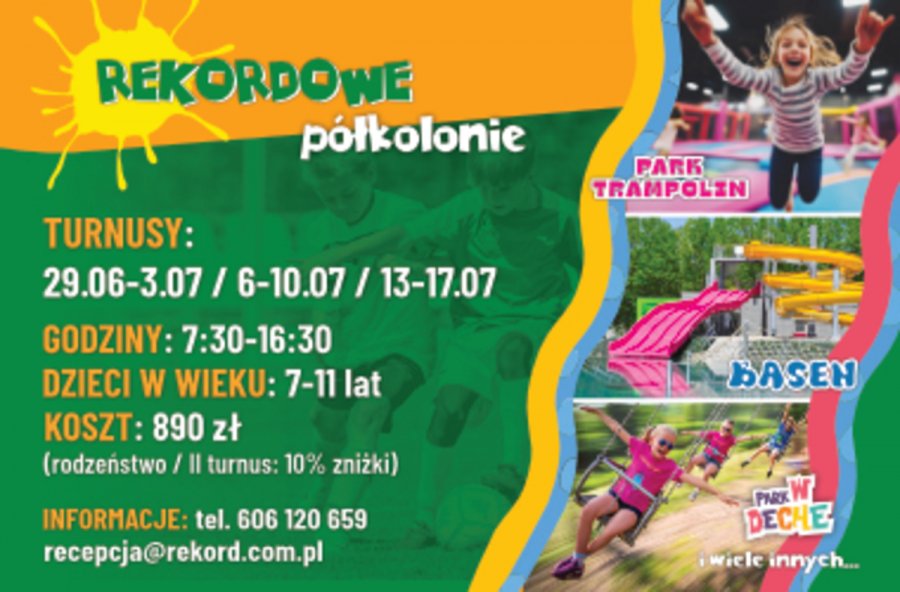 Nie masz planów na lipiec dla swojego dziecka? Ostatnie miejsca na półkolonie z Rekordem!