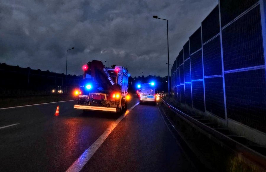 Służby otrzymało zgłoszenie o wypadku. Kuriozalny pożar za ekranami trasy S1 - foto
