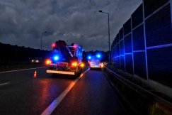 Służby otrzymało zgłoszenie o wypadku. Kuriozalny pożar za ekranami trasy S1 - foto