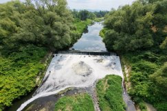 Biała piana zaobserwowana w korycie Białej. Hydrolog wyjaśnia, kiedy to w pełni naturalne zjawisko - foto