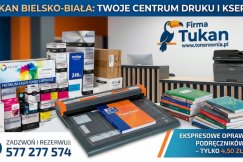 Tusze, tonery, drukarki, oprawianie podręczników i ksero w Bielsku-Białej - Firma Tukan