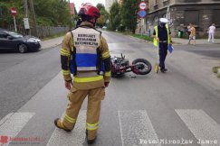 Wymusił pierwszeństwo na skrzyżowaniu! Motocyklista doznał obrażeń ciała - foto
