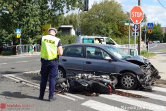 Wypadek na skrzyżowaniu. Poważnie ranny 44-latek zabrany śmigłowcem LPR - foto