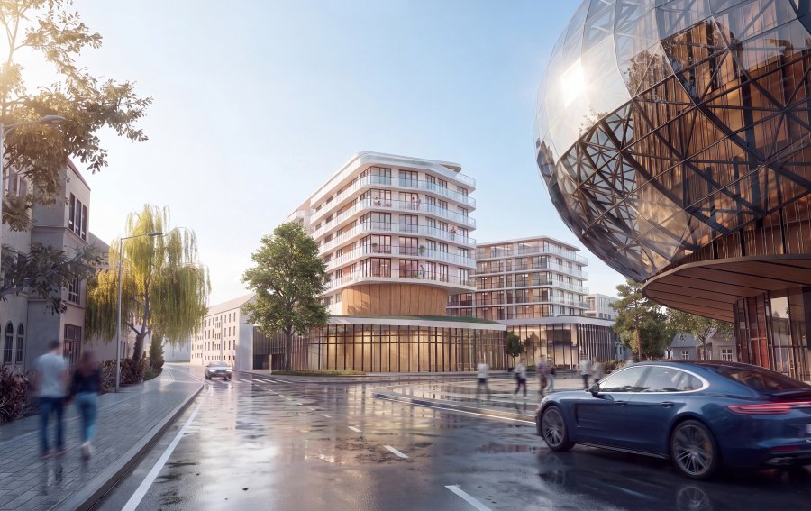 Znany deweloper sprzedał działkę w centrum. Holding zbuduje tu futurystyczną inwestycję WIZUALIZACJA