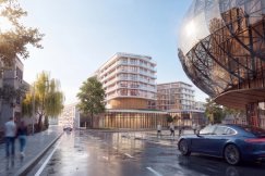 Znany deweloper sprzedał działkę w centrum. Holding zbuduje tu futurystyczną inwestycję WIZUALIZACJA