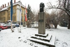Pomnik lekarza Maksymiliana Rutkowskiego/ul. Wyzwolenia, skwer przed szpitalem