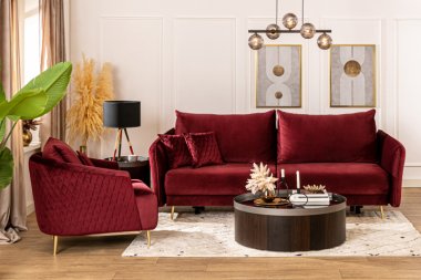Sofa welurowa – idealny model do wnętrz inspirowanych stylem art déco