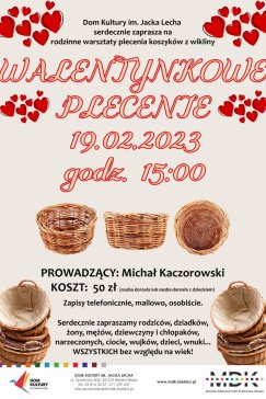 Walentynkowe koszyki z wikliny