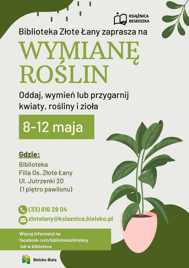 Wiosenna wymiana roślin w bibliotece