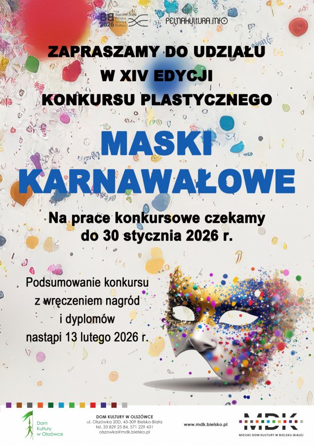 Konkurs na najciekawsze maski karnawałowe