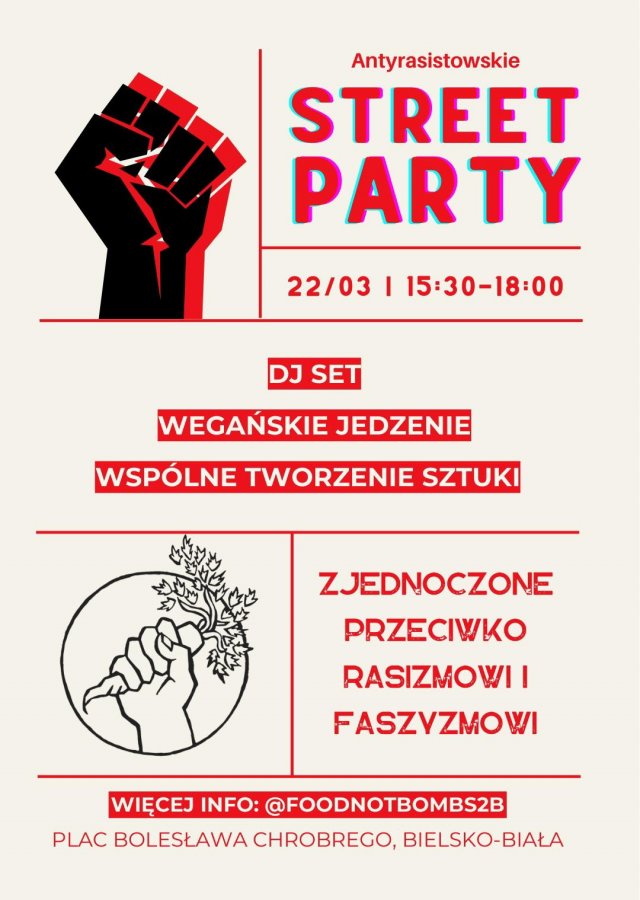 Antyrasistowskie Street Party na Placu Chrobrego