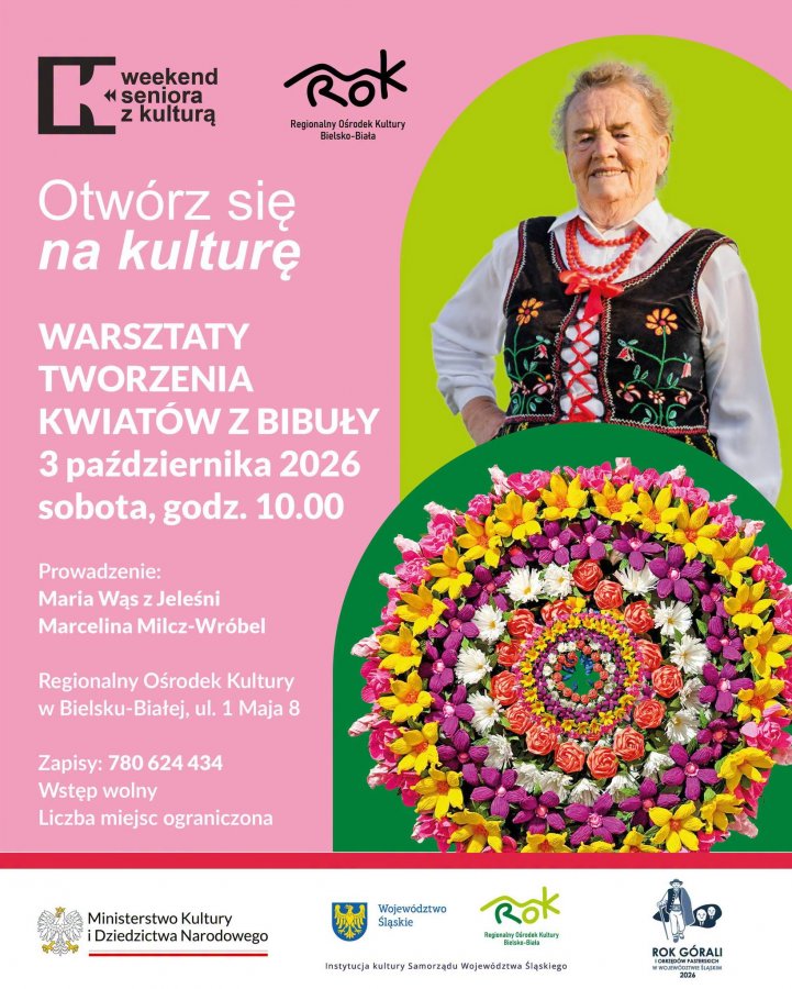Krepinowe kwiaty i seniorzy