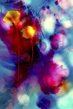 A. Nowinska. Obraz z serii Oddech barw 110x80 akryl, tusz, pigment.
