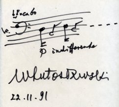 Nutowy zapis Witolda Lutosławskiego