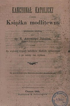 Strona tytułowa kancyonału, wydanie szóste z 1905 r.