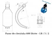 Pazury do chwytaka do złomu pojemność 600 litr