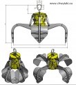 Chwytak do suwnicy pazurowy - elektrohydrauliczny