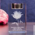 Świecznik z różą 3D na prezent dla ukochanej