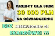 KREDYT DLA FIRM NA OŚWIADCZENIE DO 30 000 PLN