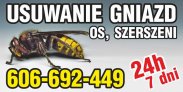 Usuwanie gniazd os, szerszeni, likwidacja - 7 dni 