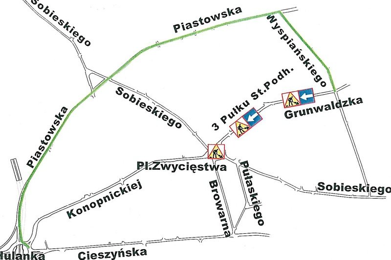 Dodatkowe utrudnienia w rejonie placu