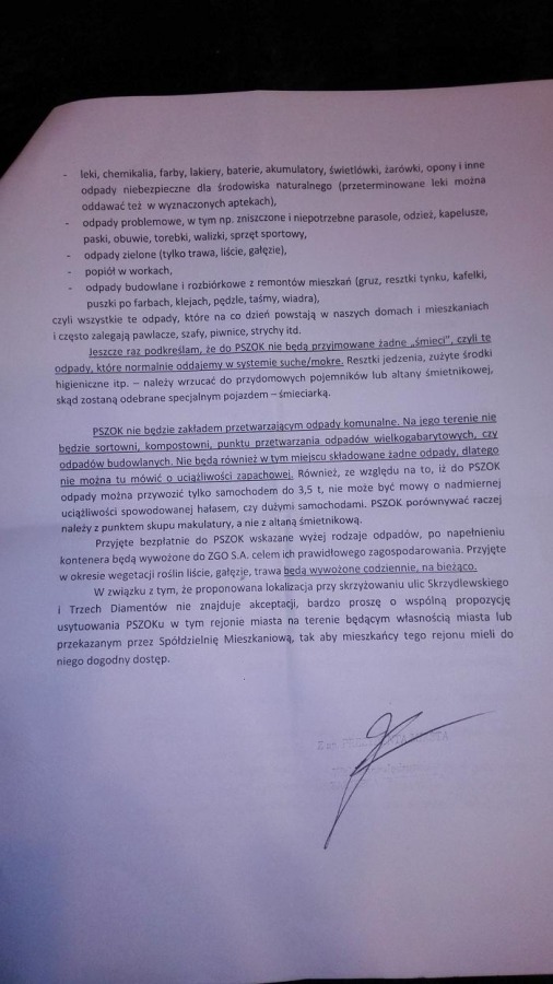 Nie chcą u siebie PSZOK-a