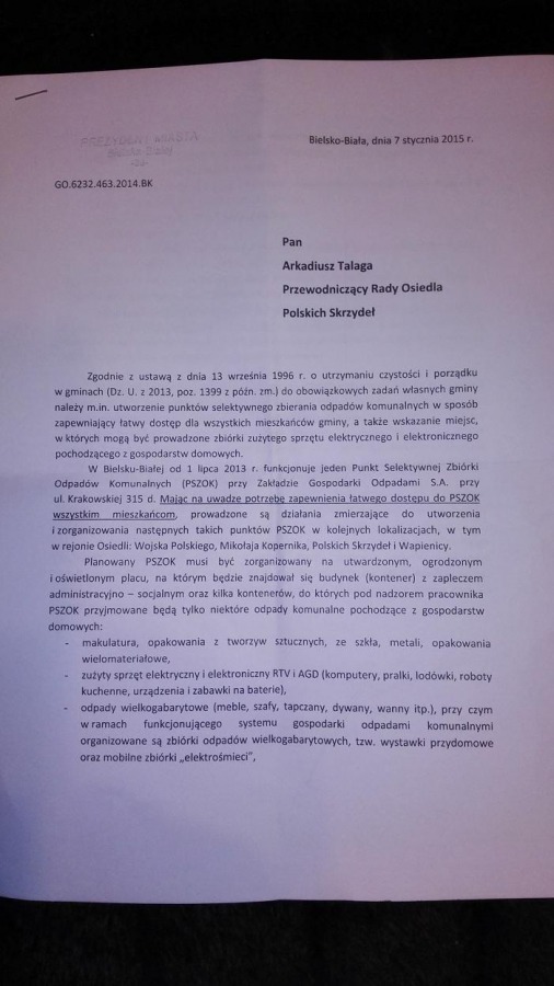 Nie chcą u siebie PSZOK-a