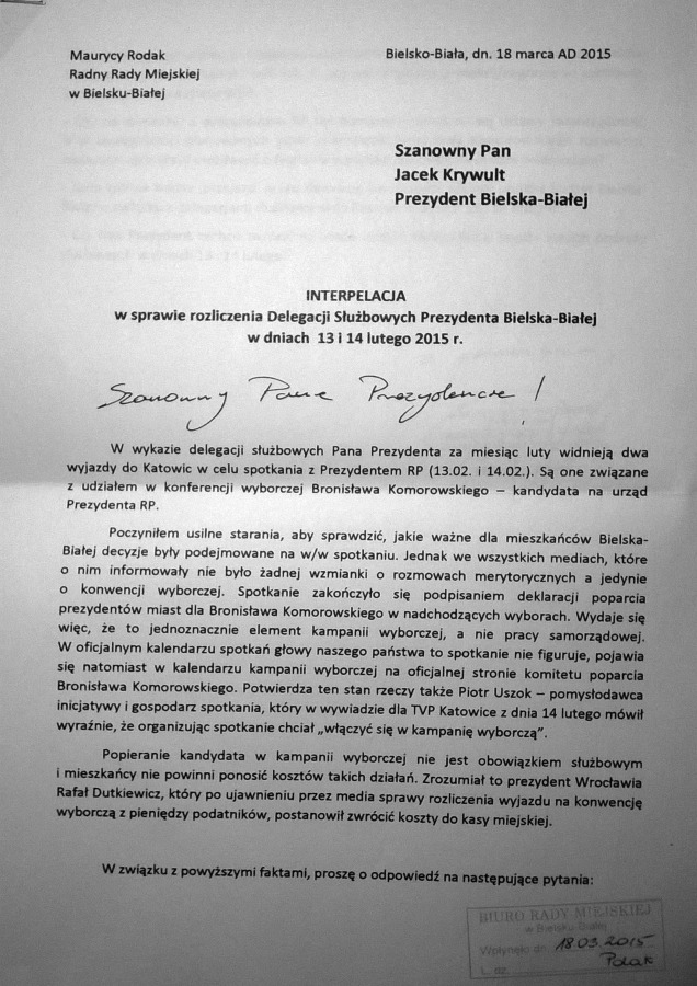 Prezydent zwróci koszty delegacji?