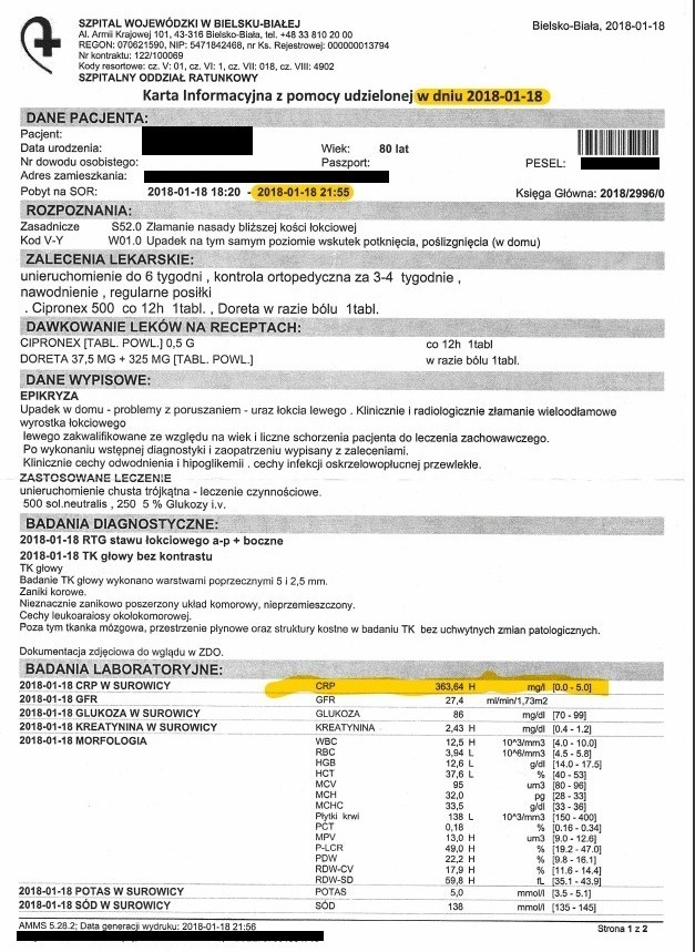 Dramat pacjenta. Był "za stary" na leczenie w szpitalu?