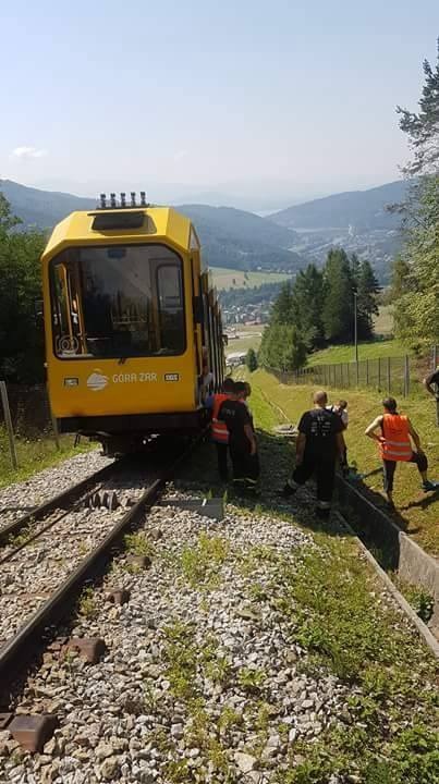 Pilne! Ewakuacja kolejki na górze Żar. Potrzebna była pomoc strażaków