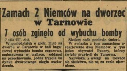 Masakra w Tarnowie. Bombę podłożył bielski ślusarz