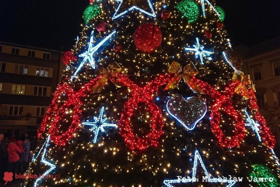 Rozbłysła największa choinka. Prezydent Klimaszewski odpalił iluminacje! - foto