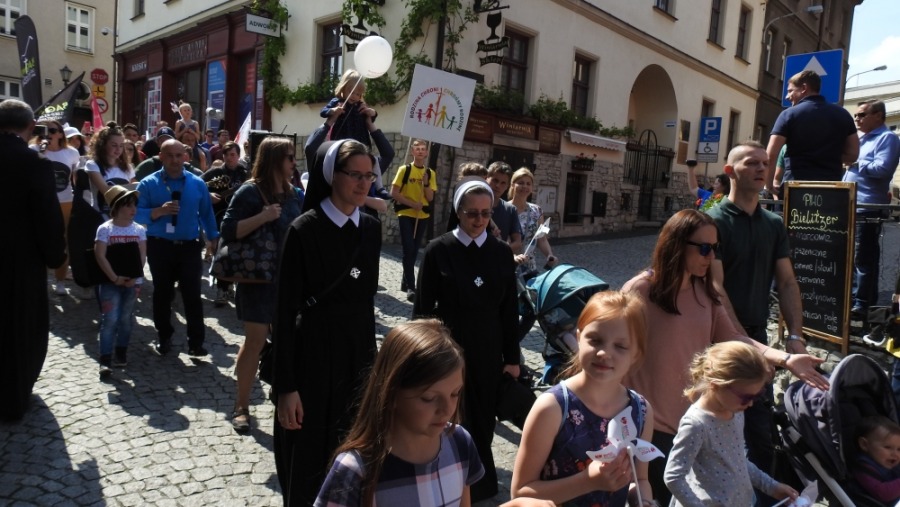 Radosny marsz ulicami Bielska-Białej. Manifestacja z udziałem kilkuset osób - foto
