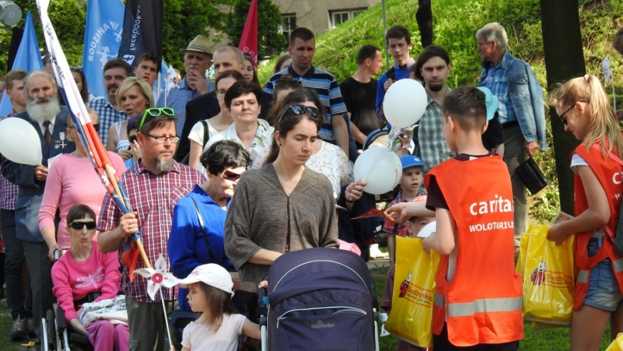 Radosny marsz ulicami Bielska-Białej. Manifestacja z udziałem kilkuset osób - foto