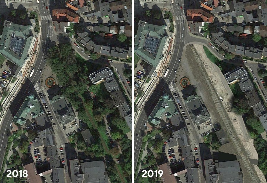 Betonowe centrum Bielska-Białej. Taki będzie widok po wycince drzew! - foto