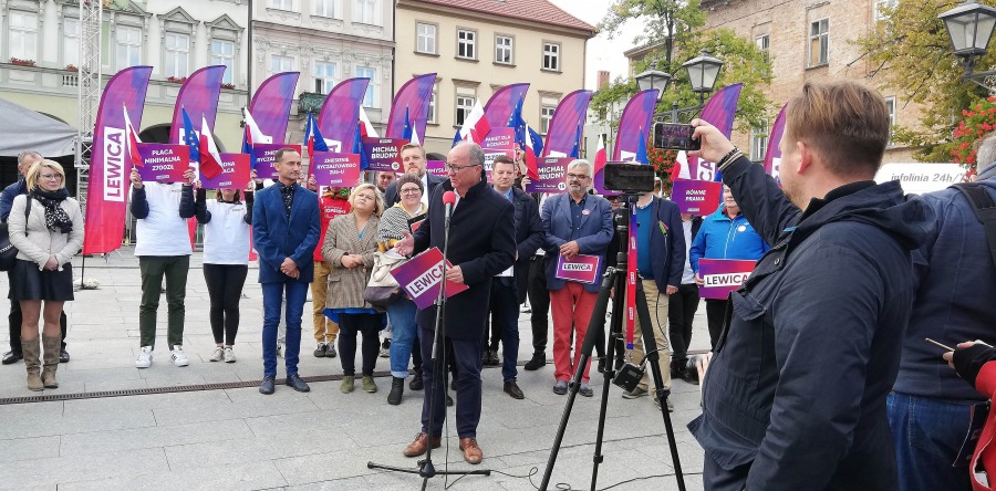 Czarzasty i Zandberg w Bielsku-Białej. Lewicobus z liderami  - foto