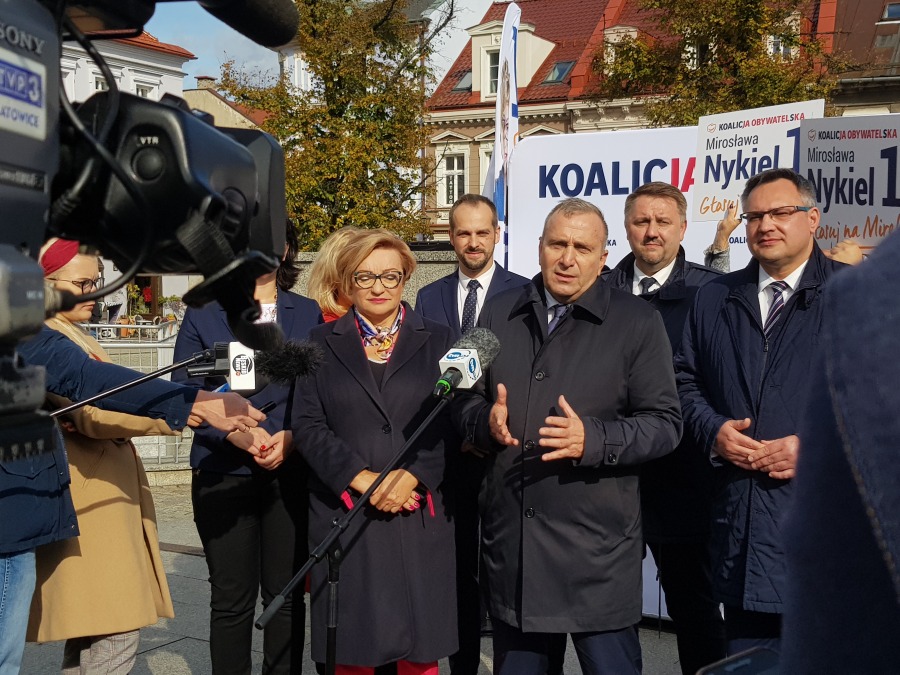 Przewodniczący KO Grzegorz Schetyna w Bielsku-Białej - foto