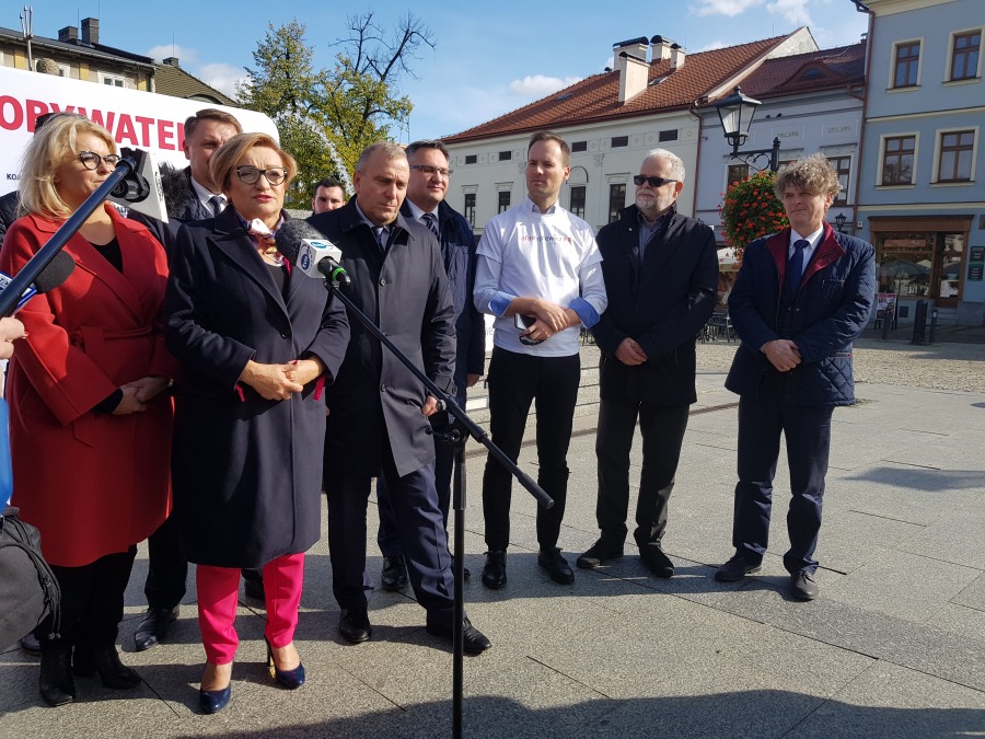 Przewodniczący KO Grzegorz Schetyna w Bielsku-Białej - foto