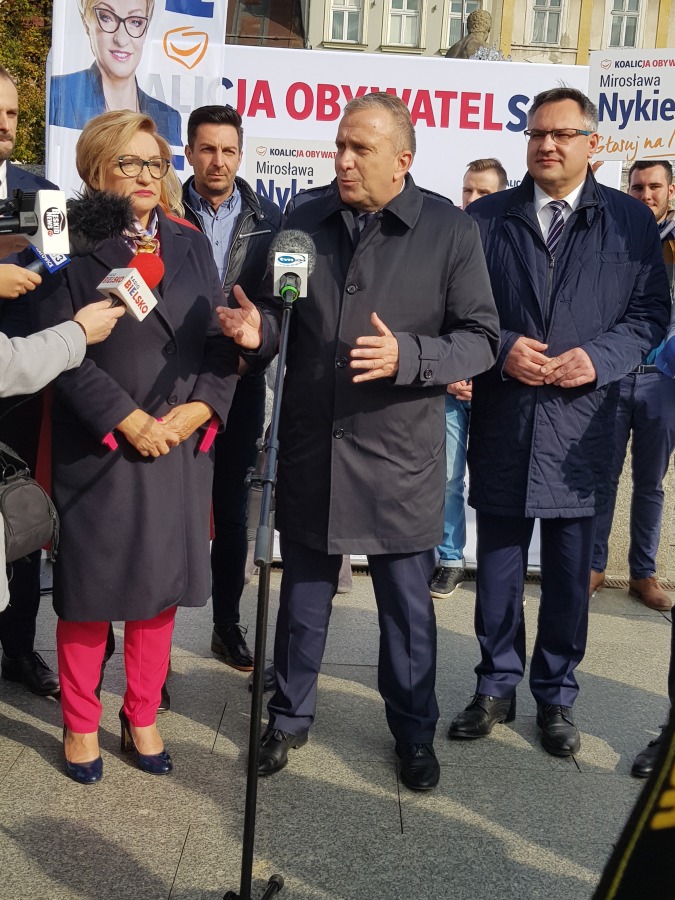 Przewodniczący KO Grzegorz Schetyna w Bielsku-Białej - foto