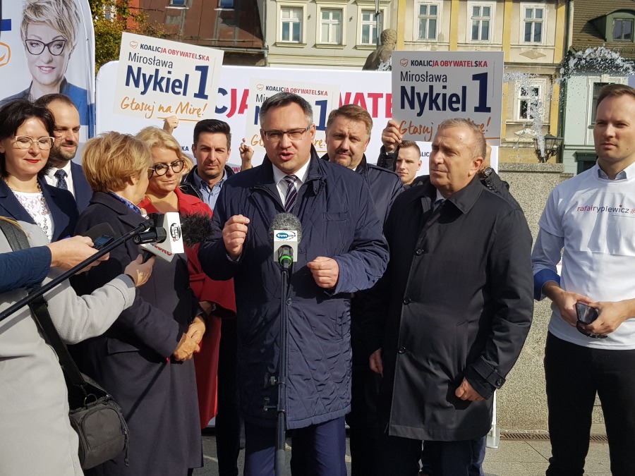 Przewodniczący KO Grzegorz Schetyna w Bielsku-Białej - foto