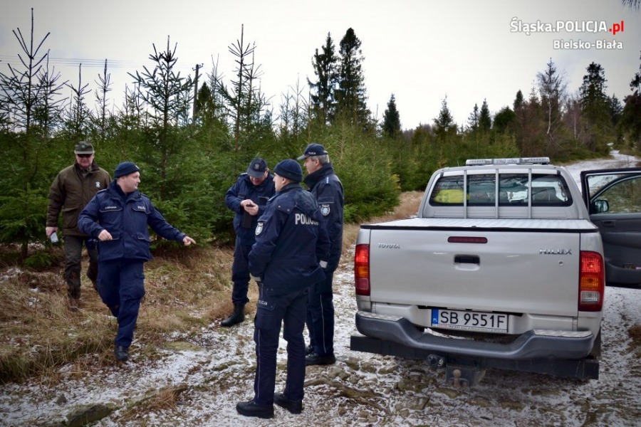Policyjny ford ranger na górskich bezdrożach. Przeciw złodziejom choinek ZDJĘCIA