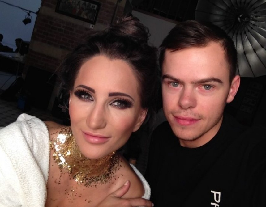 Barbara Kurdej-Szatan, Tomasz Karolak, Edyta Herbuś. Wszyscy pozują Bastkowi