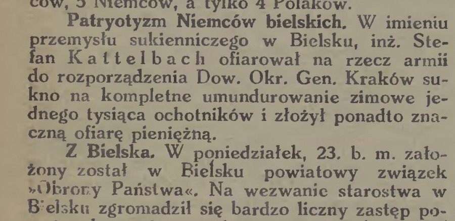Wróg u granic ojczyzny! Patriotyzm Niemców bielskich