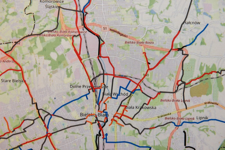 Z prądem i pod prąd. Nowe szlaki i trasy rowerowe w Bielsku-Białej PROJEKT