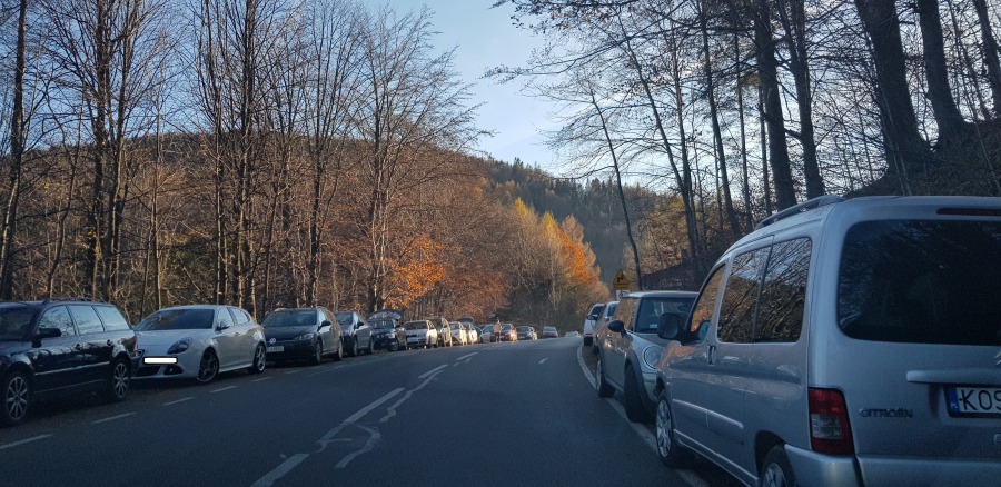 Pełne parkingi i pobocza. Tłumy na terenach rekreacyjnych Bielska-Białej - foto