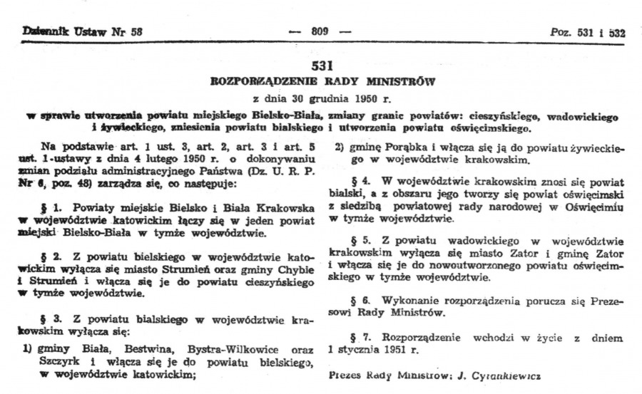 Połączenie w cieniu obniżki cen w sklepach. Antagonizm między ludnością Bielska i Białej