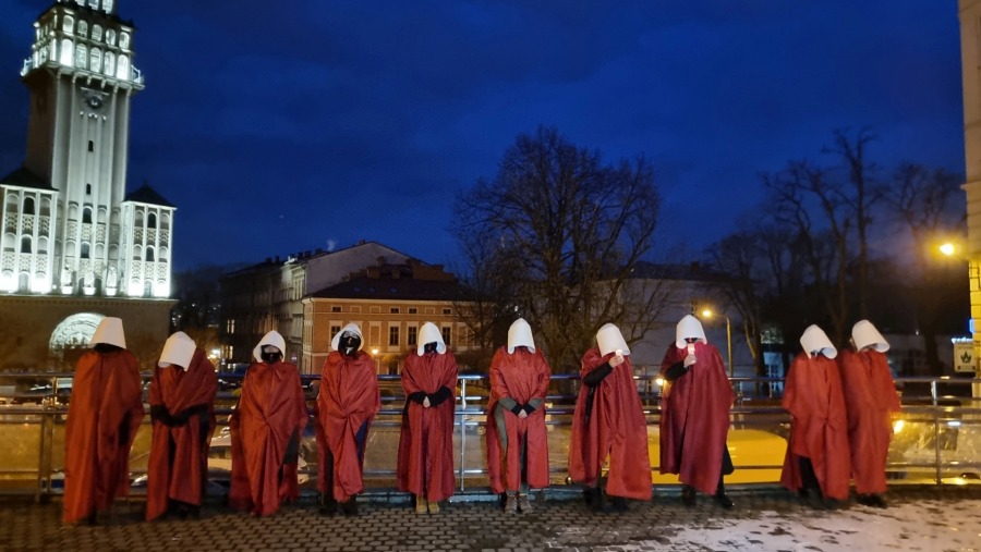 Życzenia na Dzień Kobiet. Manifestacja w centrum Bielska-Białej ZDJĘCIA
