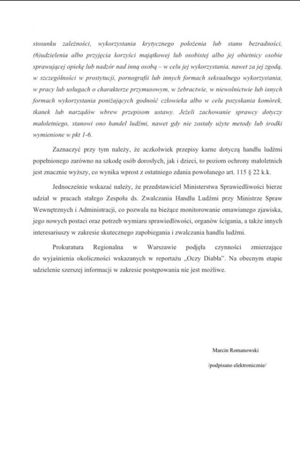 „Oczy diabła” to nie fikcja. Ministerstwo Sprawiedliwości odpowiada na publikację portalu