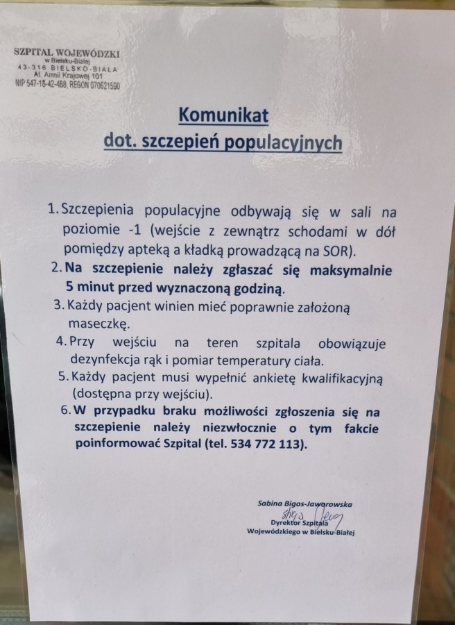 W Szpitalu Wojewódzkim szczepią od rana. Dzisiaj Pfizer dla 300 osób - foto